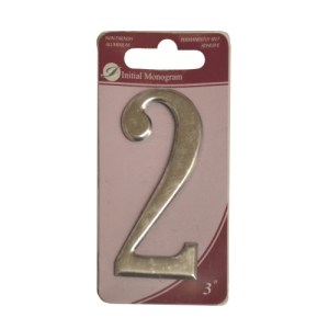 Initial MonogramĀ® 3" Silver Effect Numeral 2