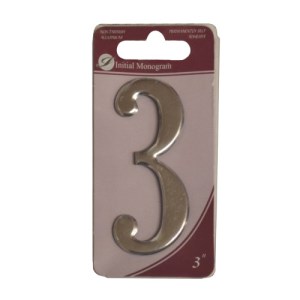 Initial MonogramĀ® 3" Silver Effect Numeral 3
