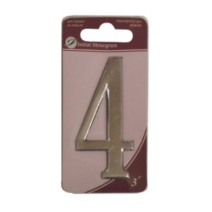 Initial MonogramĀ® 3" Silver Effect Numeral 4