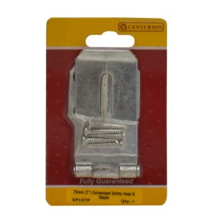 Centurion® Safety Hasp and Staples, Zinc Plated, 75mm