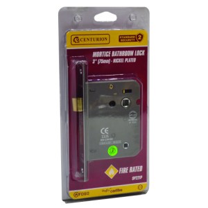 Centurion® Mortice Bathroom Locks, Nickel Plated, 75mm