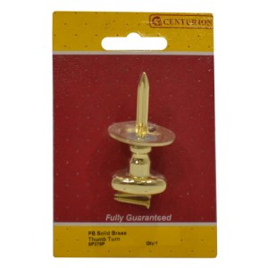 Centurion® Security Bolt Thumb turn, Brass, 30mm