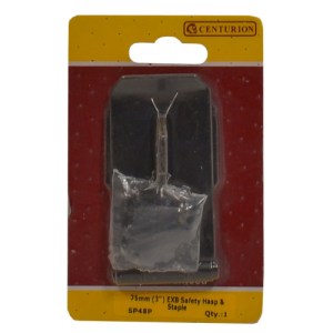 Centurion® Safety Hasp and Staples, Epoxy Black, 75mm