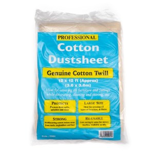 Centurion® Cotton Twill Dust Sheet, 12' x 12' / 3.6m x 3.6m