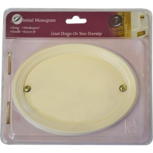Initial MonogramĀ® Medium White Oval Plaque
