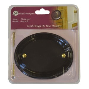 Initial MonogramĀ® Small Gloss Black Oval Plaque