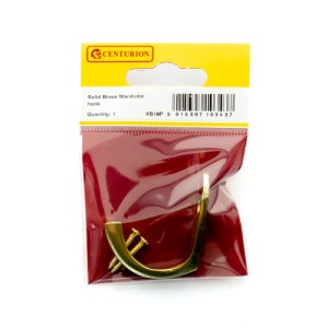CenturionĀ® 37mm PB Solid Brass Wardrobe Hook