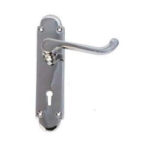 Centurion® Chromed Shaped 'Scroll' Door Furniture, 170mm
