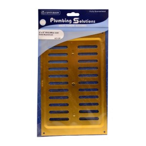 Plumbing SolutionsĀ® Gold Finish Aluminium Hit and Miss Vent, 229 x 152mm
