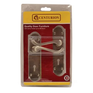 Centurion® Satin Shaped 'Scroll' Door Furniture, 170mm