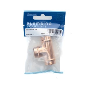 Plumbing Solutions® Copper Tee Solder Ring, 15mm