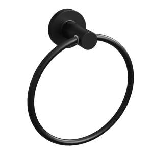 ROTHLEY Round Towel Ring Matt Black 155mm