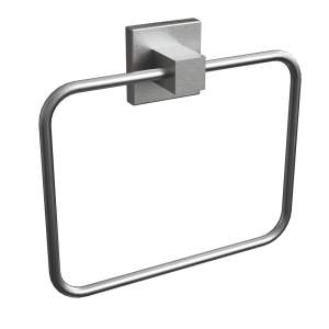 ROTHLEY Square Towel Ring Brushed Silver 150mm x 185mm