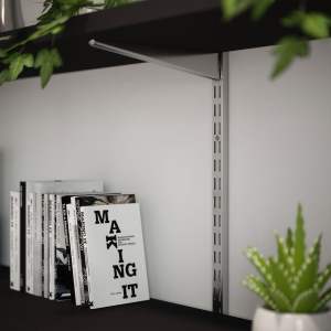 ROTHLEY Twin Slot Shelving Kit In Krome 10.5" Brackets x4 & 48" Uprights x2