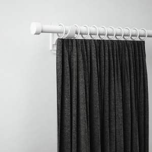 ROTHLEY Extendable Pole 125-216cm Matt White With Stud Finial And Brackets