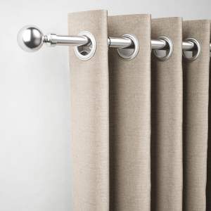 ROTHLEY Extendable Pole 165-300cm Brushed Stainless With Solid Orb Finial And Brackets