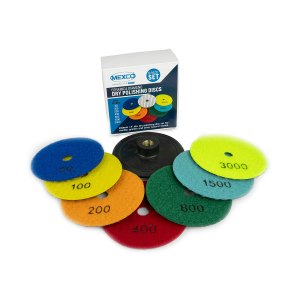 MEXCO 8pc Diamond Polishing Pad Dry 50,100,200,400,800,1500,3000g