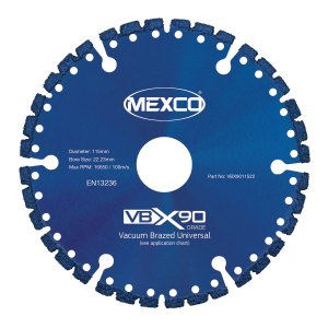 MEXCO 115mm Vacuum Brazed Blade Multi-use X90 Grade 22.23mm Bore