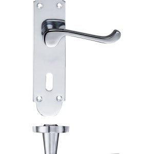 FULTON & BRAY Oxford Lever Lock (57mm c/c) Furniture 170 x 42mm Polished Chrome