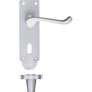 FULTON & BRAY Oxford Lever Lock (57mm c/c) Furniture 170 x 42mm Satin Chrome