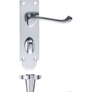 FULTON & BRAY Oxford Lever Bathroom (57mm c/c) Furniture 170 x 42mm Polished Chrome