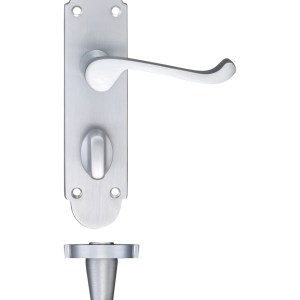 FULTON & BRAY Oxford Lever Bathroom (57mm c/c) Furniture 170 x 42mm Satin Chrome