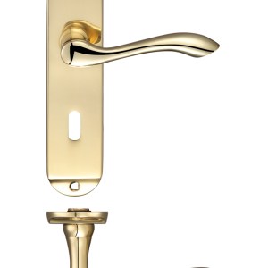FULTON & BRAY Arundel Lever Lock (57mm c/c) Furniture - Short Plate 175 x 42mm Polished Brass