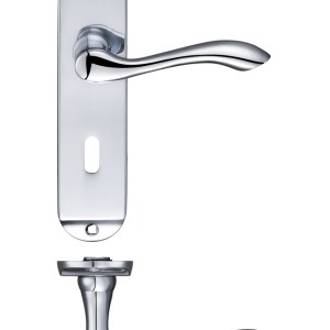 FULTON & BRAY Arundel Lever Lock (57mm c/c) Furniture - Short Plate 175 x 42mm Polished Chrome