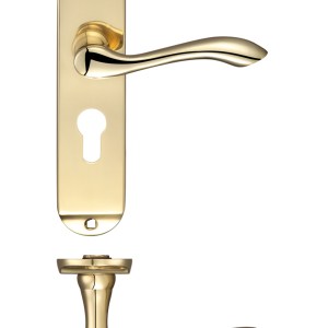 FULTON & BRAY Arundel Lever Euro Lock (47.5mm c/c) Furniture - Short Plate 175 x 42mm Polished Brass