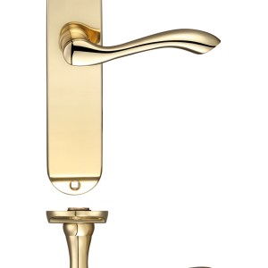 FULTON & BRAY Arundel Lever Latch Furniture - Short Plate 175 x 42mm Polished Brass