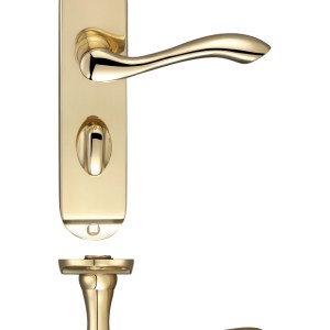 FULTON & BRAY Arundel Lever Bathroom (57mm c/c) Furniture - Short Plate 175 x 42mm Polished Brass