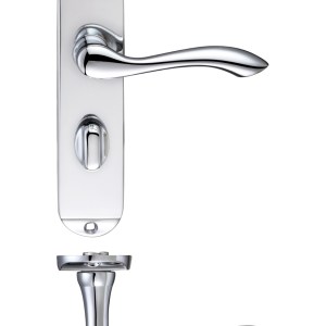 FULTON & BRAY Arundel Lever Bathroom (57mm c/c) Furniture - Short Plate 175 x 42mm Polished Chrome