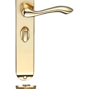 FULTON & BRAY Arundel Lever Bathroom (57mm c/c) Furniture - Long Plate 245 x 42mm Polished Brass
