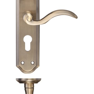 FULTON & BRAY Winchester Lever Euro Lock (47.5mm c/c) Furniture 180 x 48mm Florentine Bronze