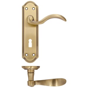 FULTON & BRAY Winchester Lever Lock (57mm c/c) Furniture 180 x 48mm Florentine Bronze