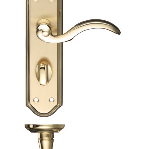 FULTON & BRAY Winchester Lever Bathroom (57mm c/c) Furniture 180 x 48mm Satin Brass / Polished Brass