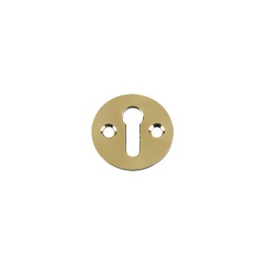 FULTON & BRAY Std. Key Profile Victorian Escutcheon 32mm dia. Polished Brass
