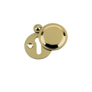 FULTON & BRAY Std. Key Profile Victorian Covered Escutcheon 32mm dia. Polished Brass