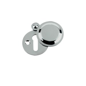 FULTON & BRAY Std. Key Profile Victorian Covered Escutcheon 32mm dia. Polished Chrome