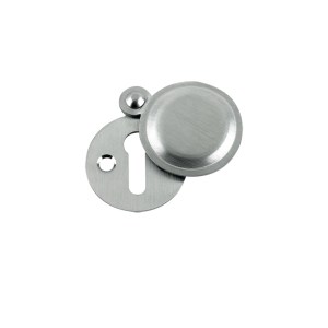 FULTON & BRAY Std. Key Profile Victorian Covered Escutcheon 32mm dia. Satin Chrome
