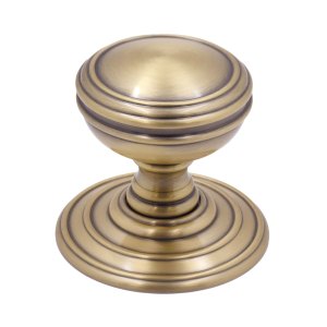 FULTON & BRAY Mortice Knob on Round Rose - Concealed Fix Florentine Bronze