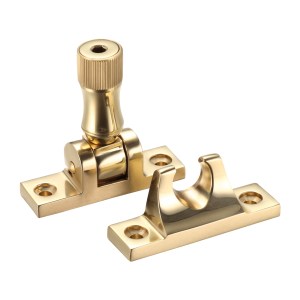 FULTON & BRAY Brighton Pattern Sash Fastener - Locking Version c/w key Polished Brass