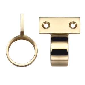 FULTON & BRAY Window Sash Ring Vertical Fix - 28mm dia Polished Brass