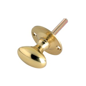 FULTON & BRAY Oval Thumb Turn - Rack Bolt 38mm Rose dia. Polished Brass