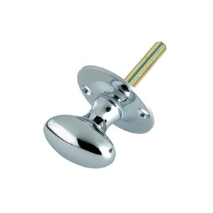 FULTON & BRAY Oval Thumb Turn - Rack Bolt 38mm Rose dia. Polished Chrome