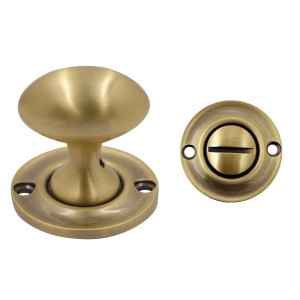 FULTON & BRAY Oval Thumb Turn with Coin Release - 5mm spindle Florentine Bronze