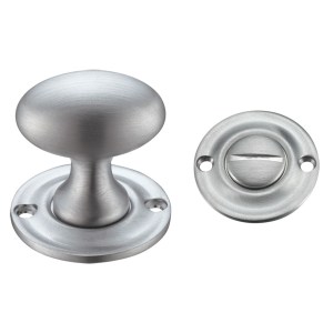 FULTON & BRAY Oval Thumb Turn with Coin Release - 5mm spindle Satin Chrome