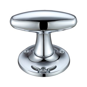 FULTON & BRAY Extended Oval Mortice Knob Furniture 60mm Rose dia. Polished Chrome
