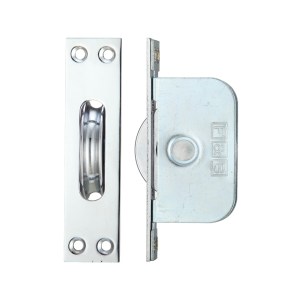 FULTON & BRAY Brass Ball Bearing Pulleys - 2 1/4" Square Forend Polished Chrome