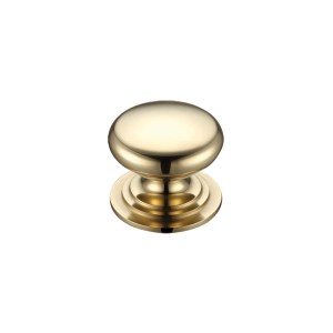 FULTON & BRAY Victorian Cupboard Knob 25mm dia. Polished Brass